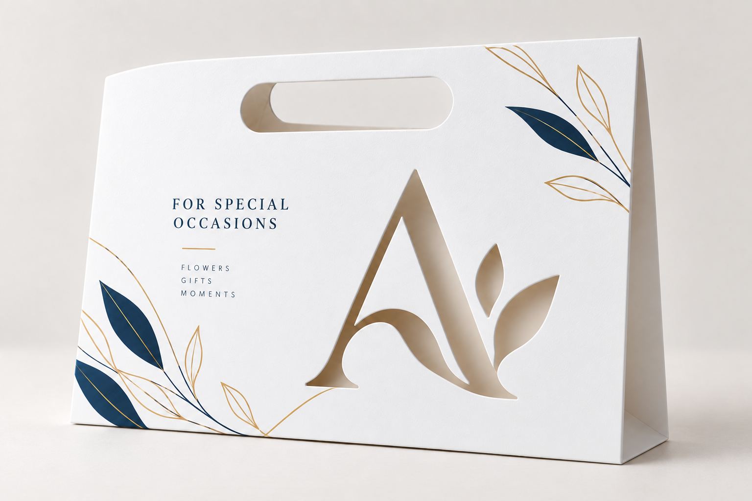 Avenoir Print concept flower holder with a stencil-cut Avenoir logo in the body