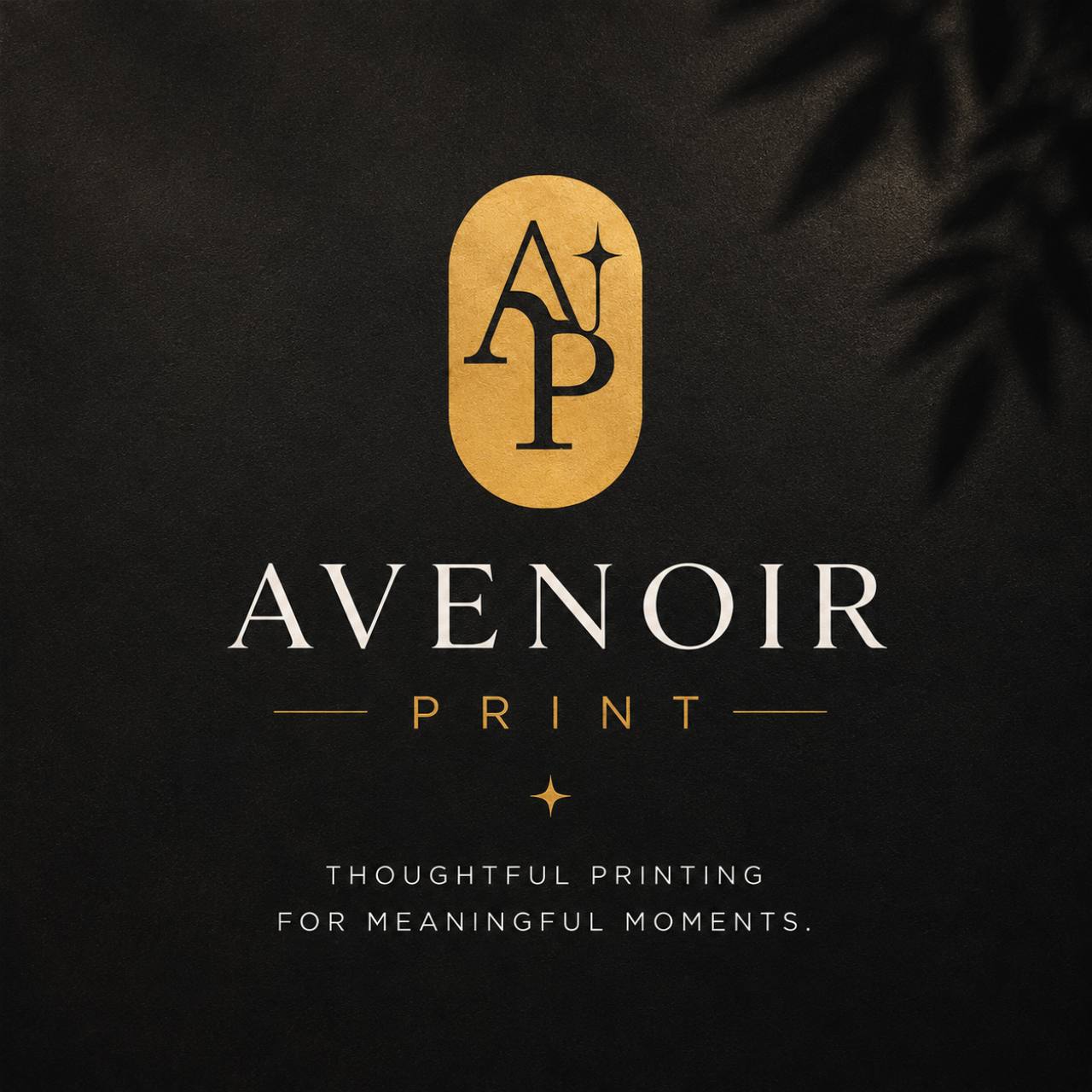 Avenoir Print stationery styling with warm light and premium textured paper