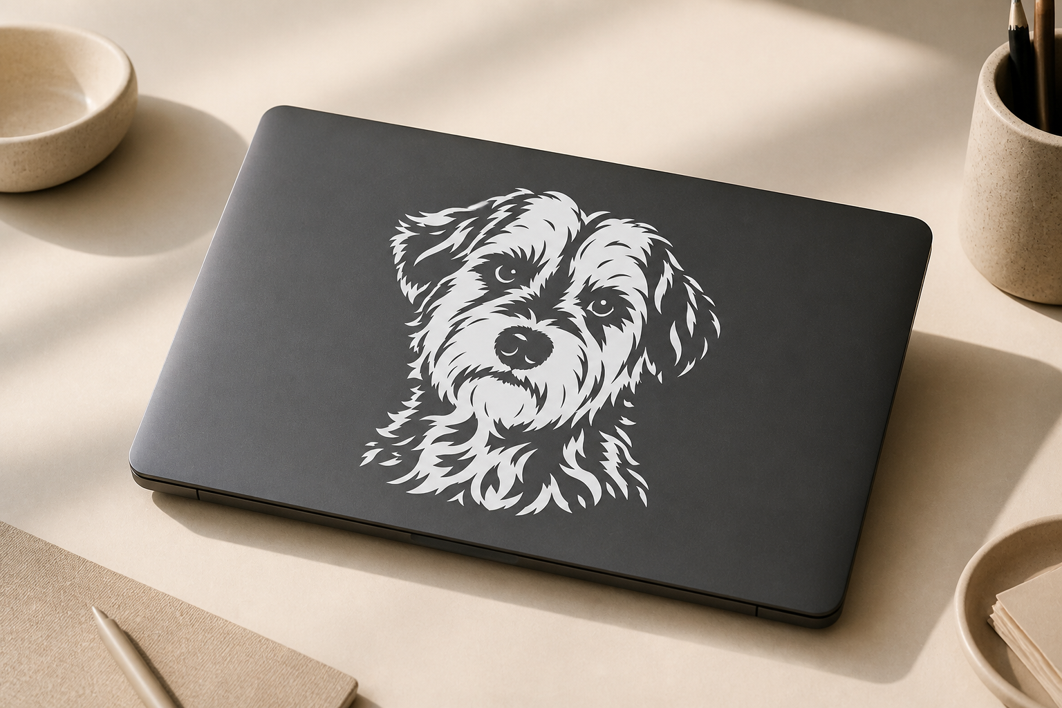 Sherlock decal on a laptop