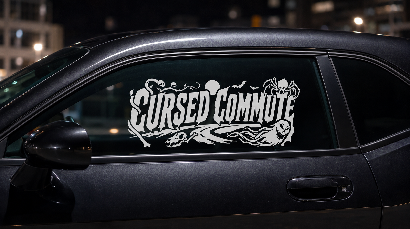 Cursed Commute XL Decal installed as a full vehicle mockup