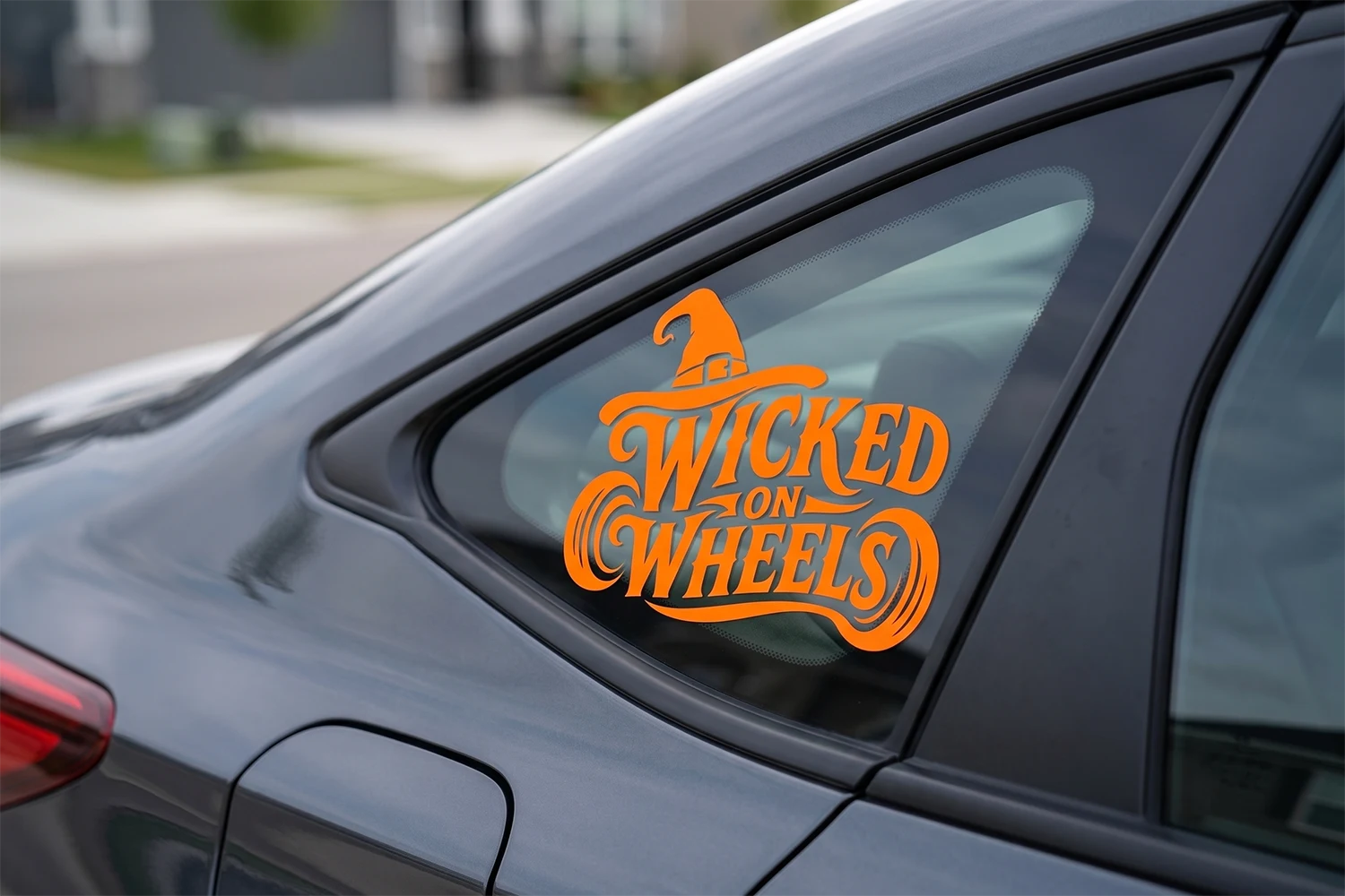 Wicked on Wheels Decal installed as a full vehicle mockup