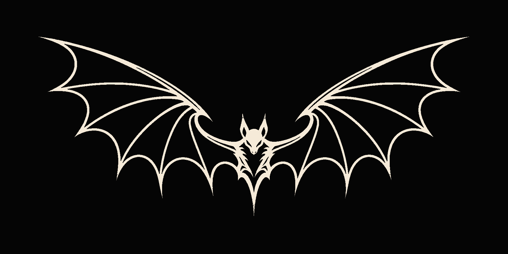 Gothic bat wings on a dark vehicle window