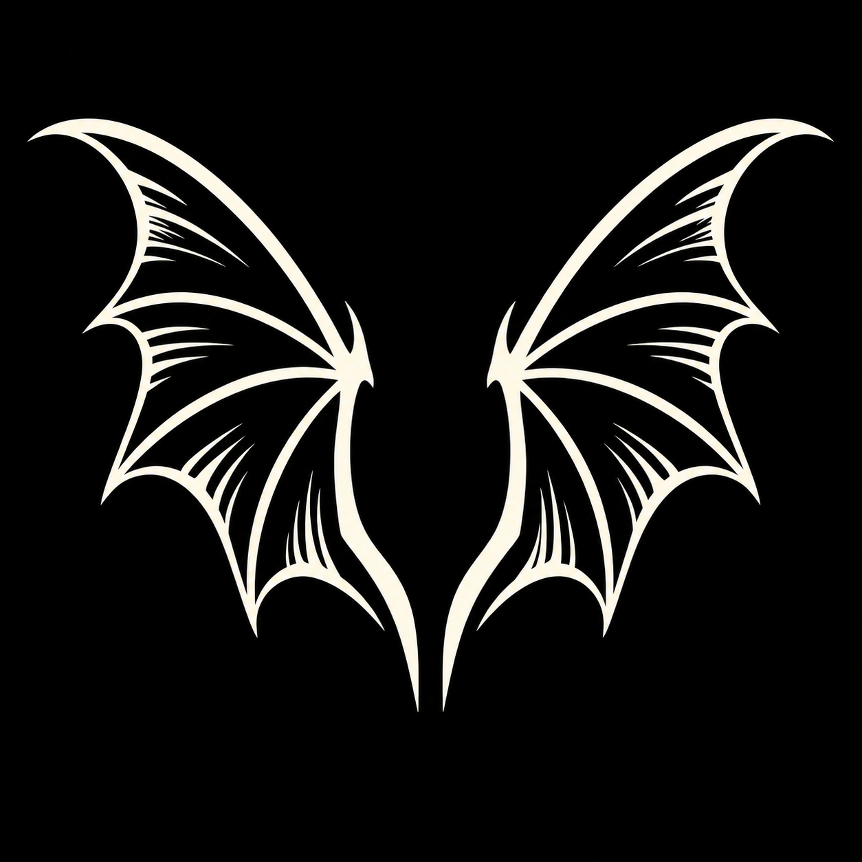 Open Gothic Bat Wings Decal Set flat decal artwork