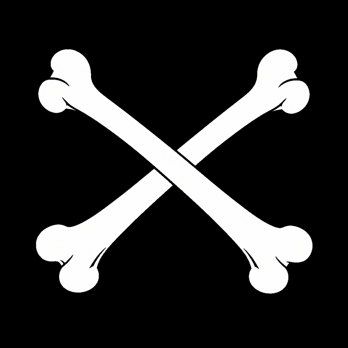Crossed bones decal on a dark vehicle window