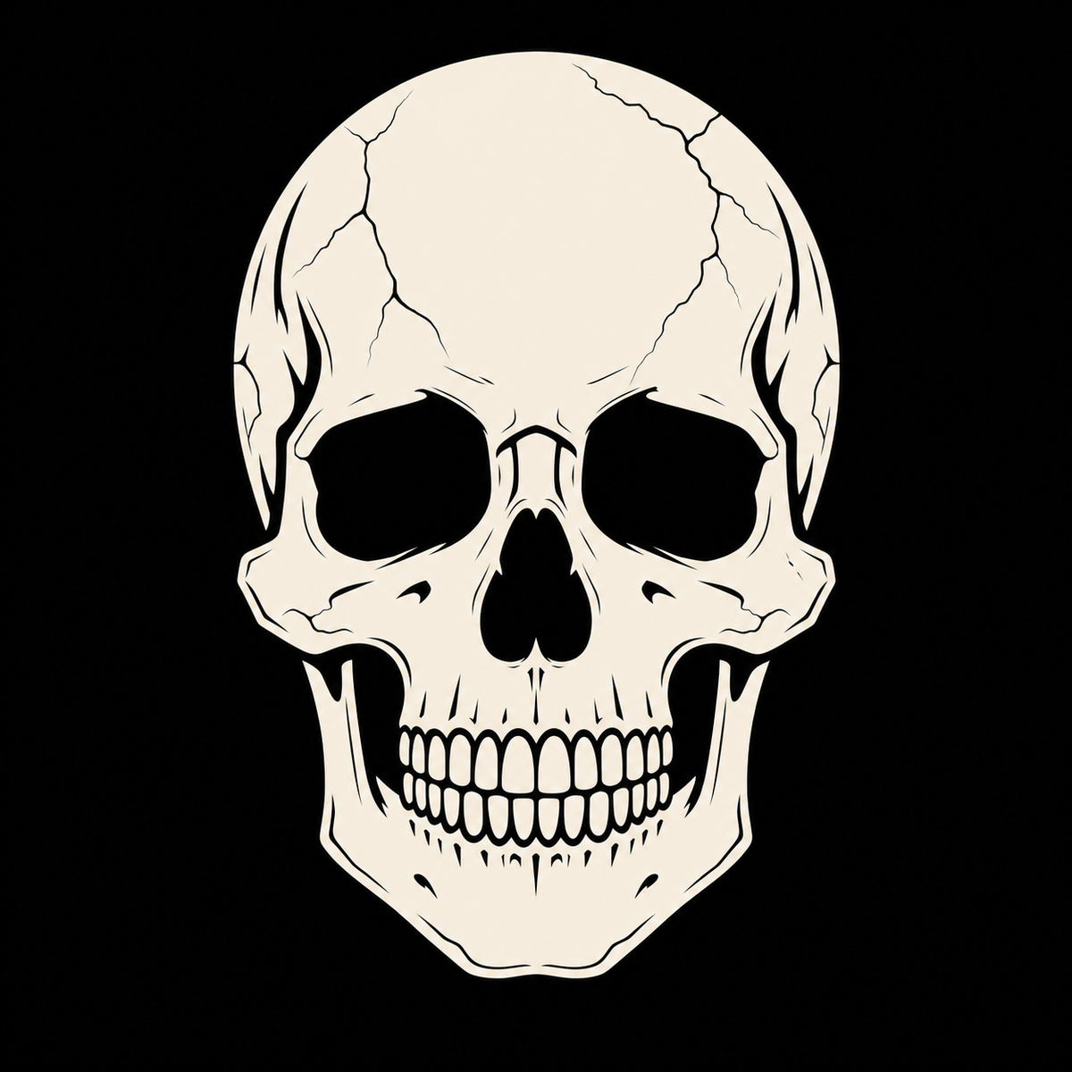 Classic skull decal on a dark vehicle window