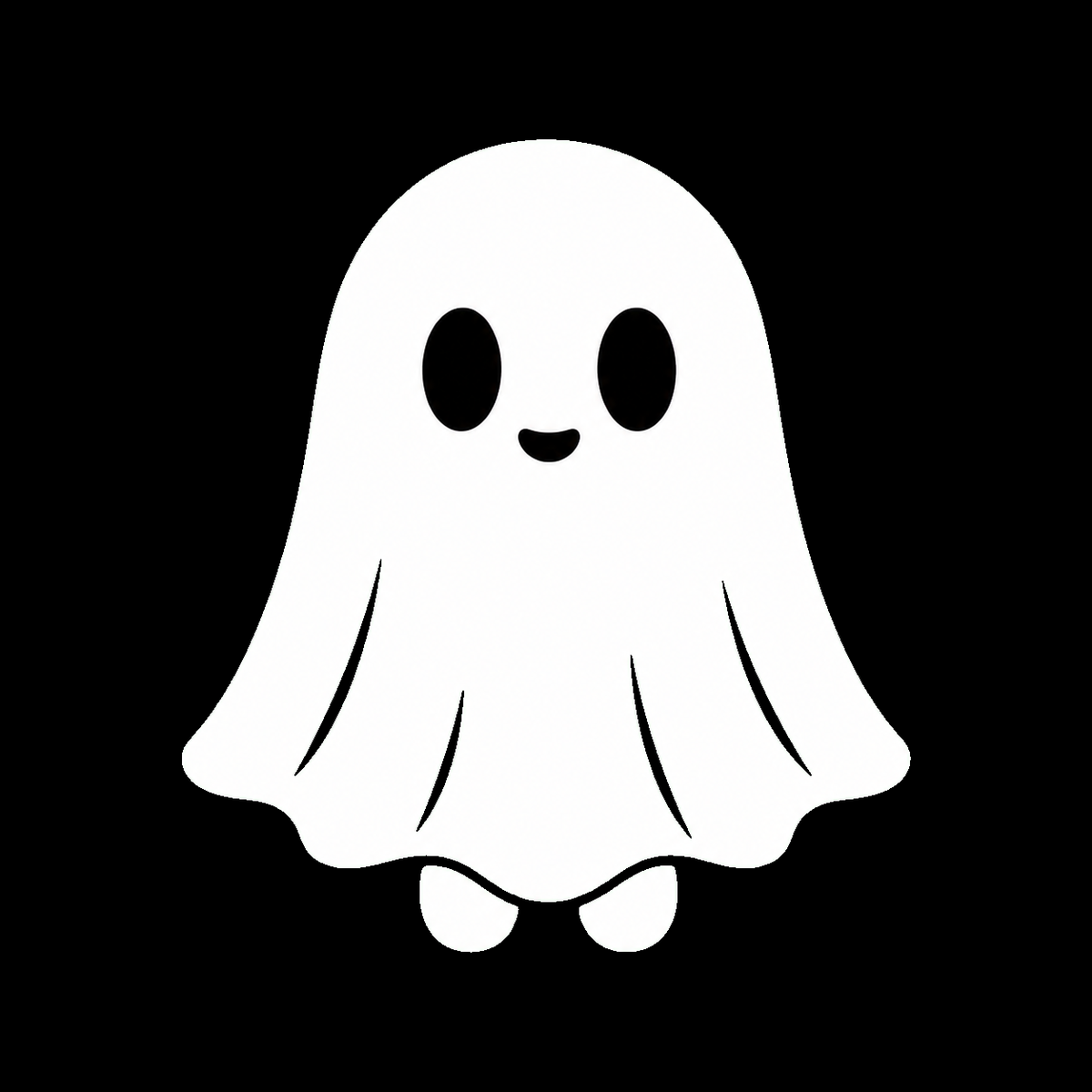Cute ghost in a sheet decal on a dark vehicle window