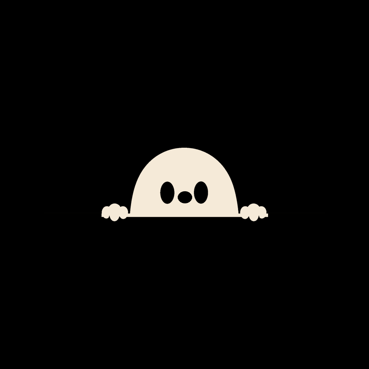 Cute peeking ghost rear-wiper decal on a dark vehicle window