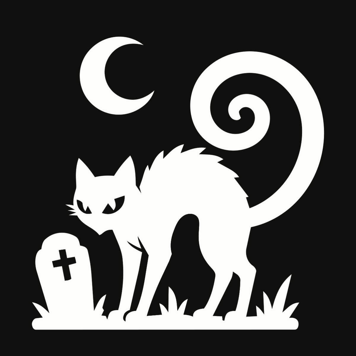 Black Cat & Crescent Moon Decal decal artwork
