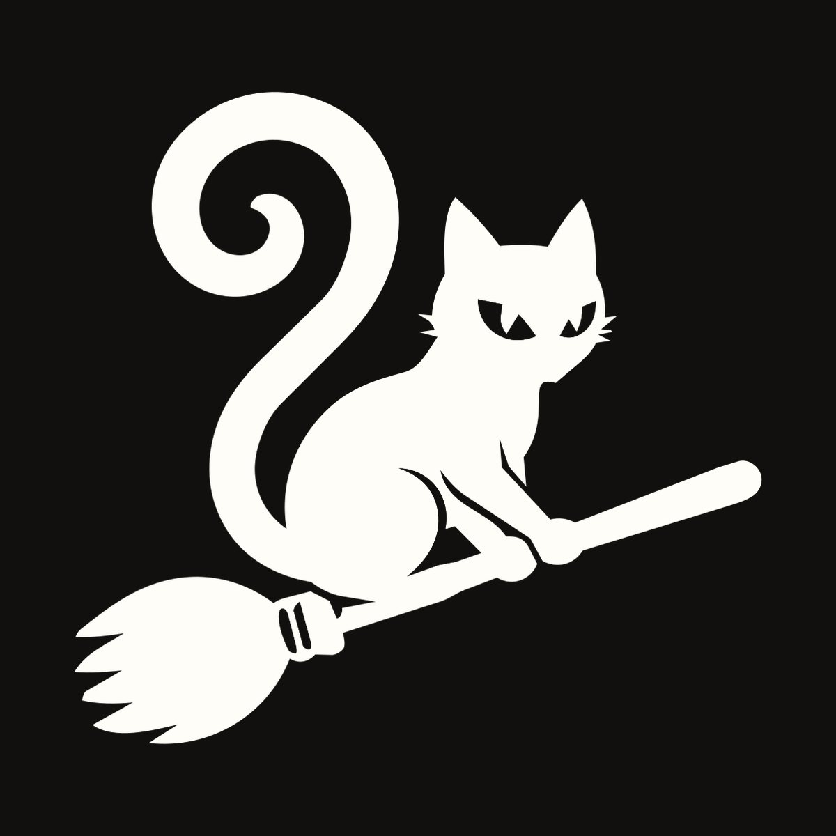 Witch Cat on Broom Decal decal artwork