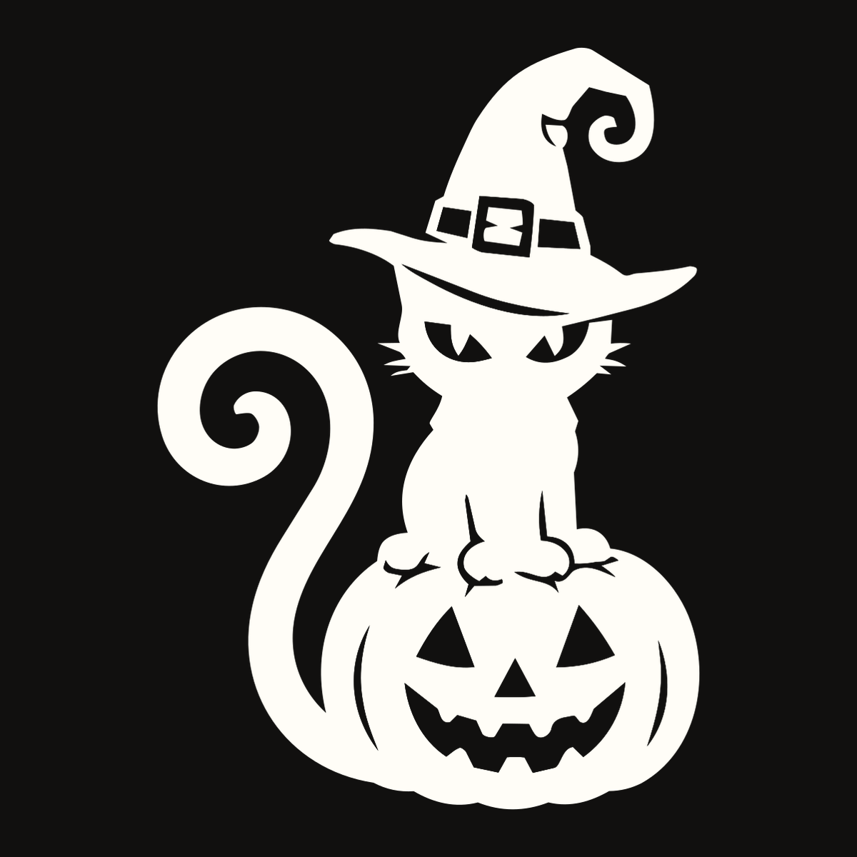 Witch Cat & Pumpkin Decal decal artwork