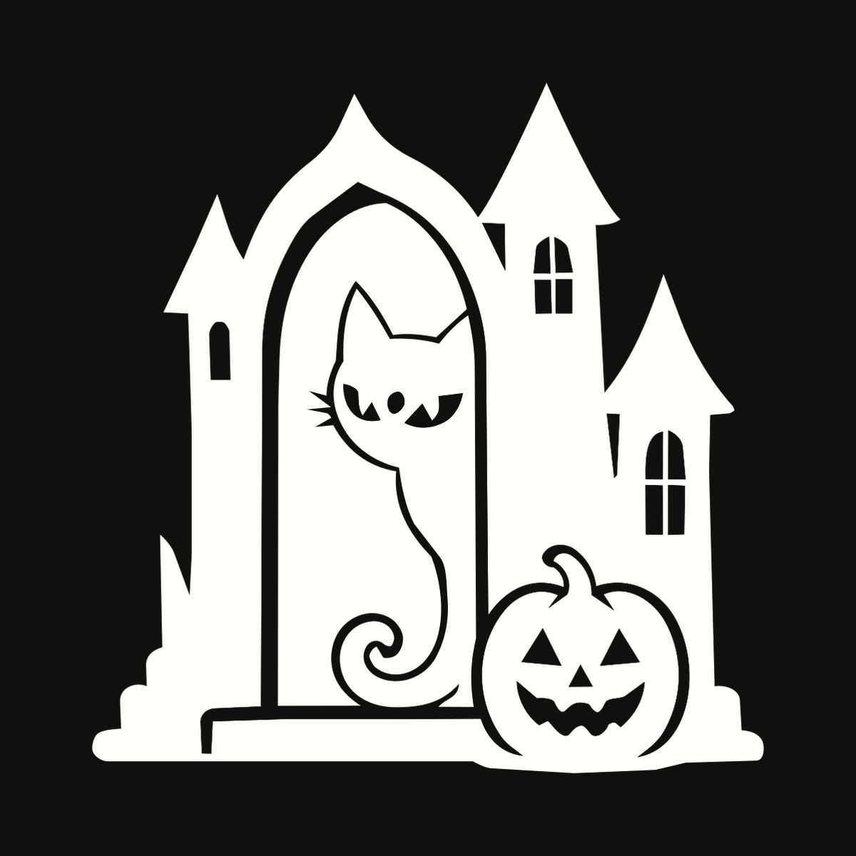 Haunted Doorway Cat Decal decal artwork