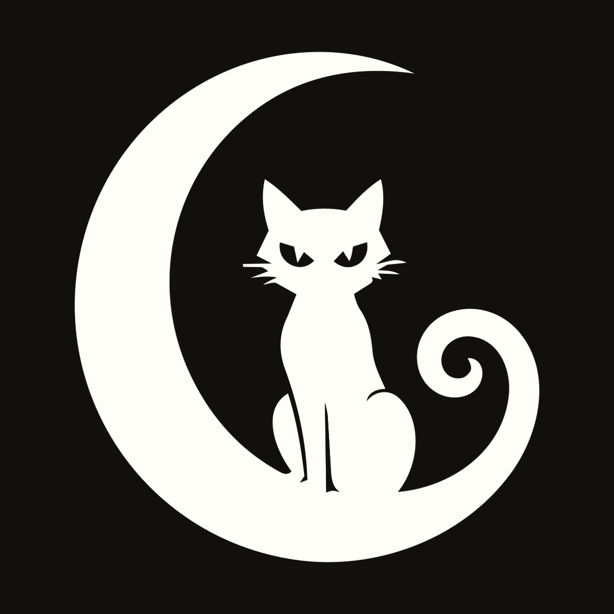 Crescent Moon Cat Decal decal artwork