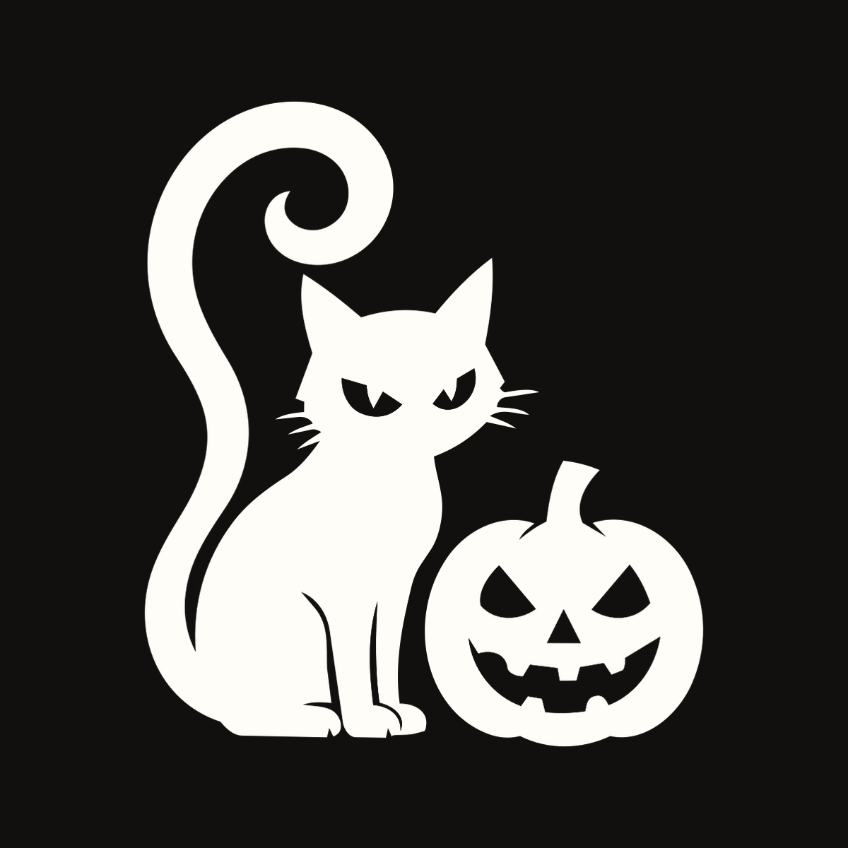 Cat & Pumpkin Pair Decal decal artwork
