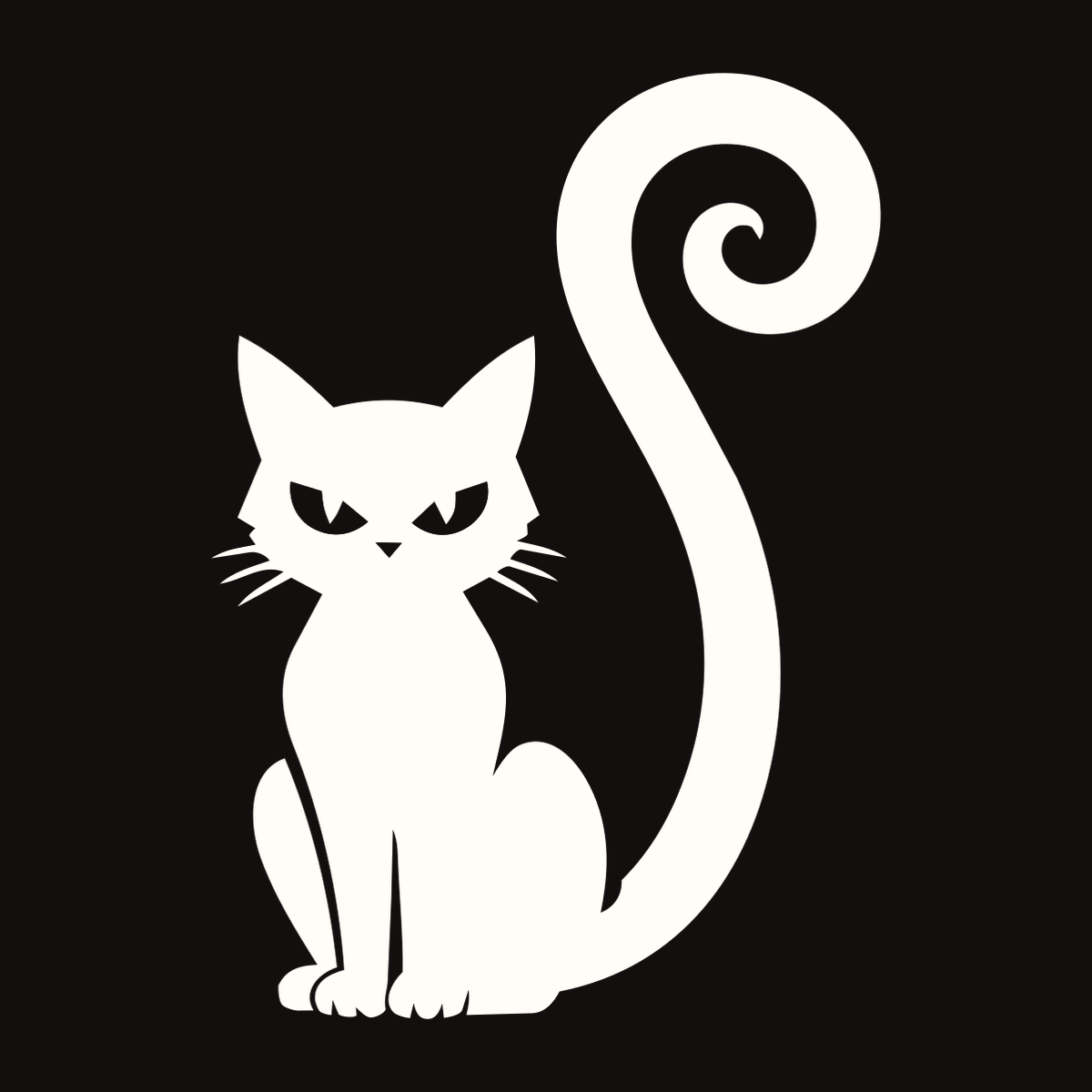 Sitting Black Cat Decal decal artwork
