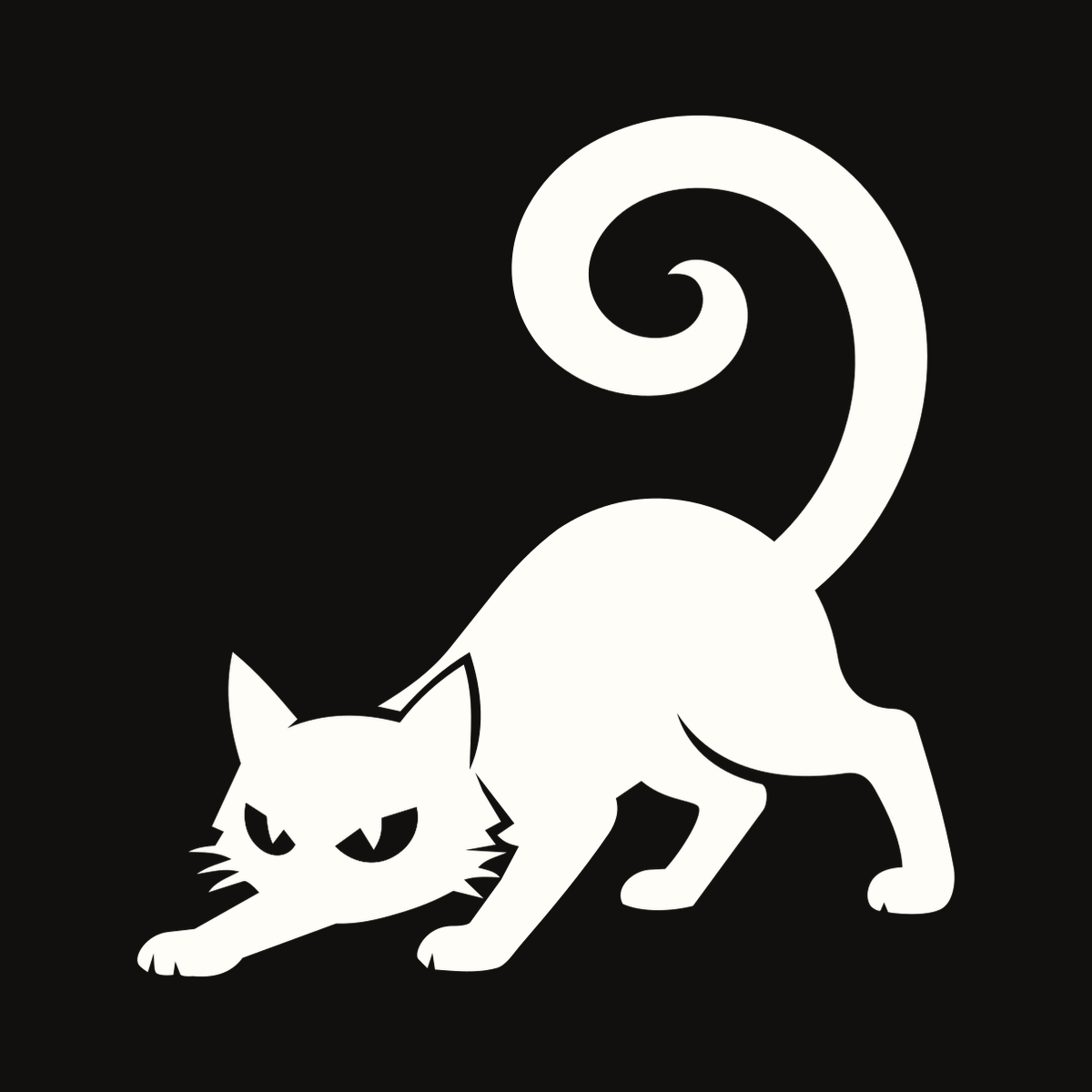 Stalking Black Cat Decal decal artwork