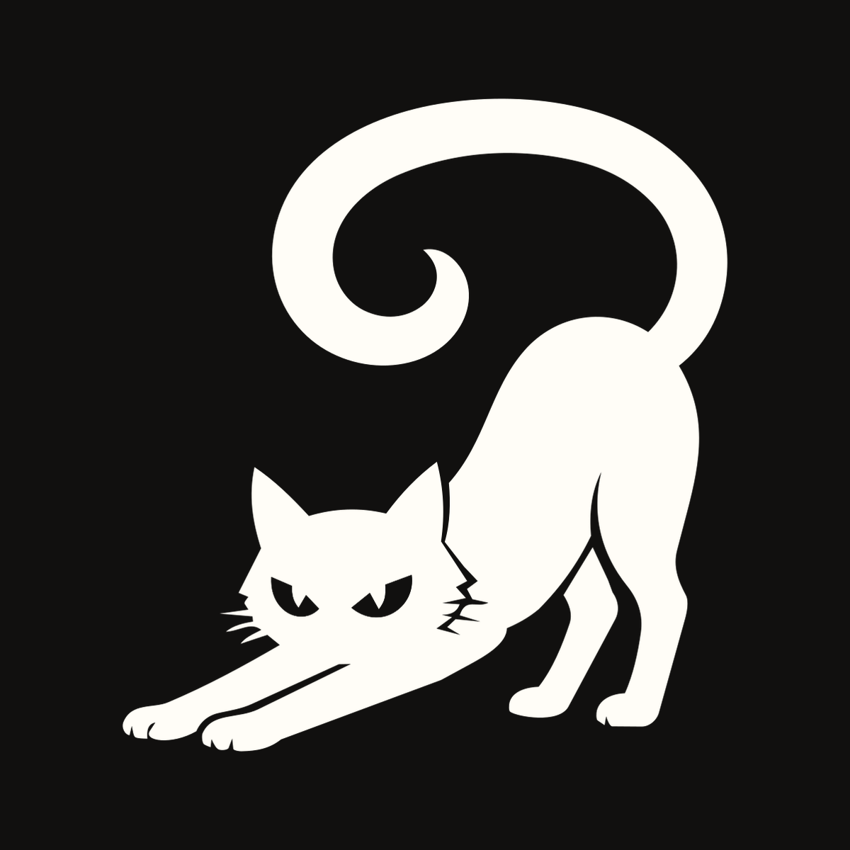 Stretching Black Cat Decal decal artwork