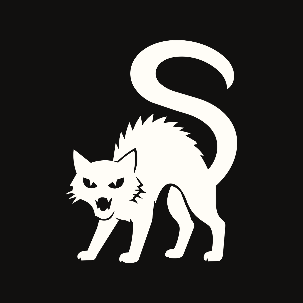 Bristled Black Cat Decal decal artwork